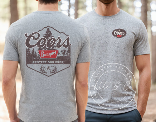 Coors Banquet Elk T-Shirt, Coors Hunting Shirt, Coors Banquet Protect the West, Coors Antler Shirt, Hunting Shirt, Gifts for Him, Beer Shirt, Elk Hunting Shirt