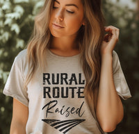 Rural Route Raised T-Shirt, Country T-Shirts for Women, Western Tees, Farm Life T-Shirts, Country Graphic Tees for Women, Western Tops for Women