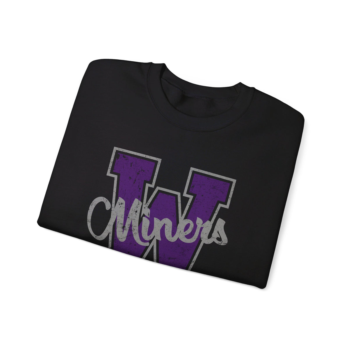 Miners Big W Unisex Sweatshirt, Custom Made Sports Sweatshirt, Custom Team Sports Shirts, Wilton-Wing Miners Shirt, Custom High School Tops