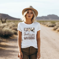 Should've come with a warning T-Shirt, Cowhide Western Shirts, Cute Women's Western Country Graphic Tees