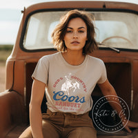 Coors Banquet Rodeo Shirt, God's Country, Brewed for the Rodeo, Coors Light, Beer Shirts, Rodeo Shirts, Country Western Tops, Busch Light