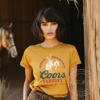 Coors Banquet Rodeo Shirt, God's Country, Brewed for the Rodeo, Coors Light, Beer Shirts, Rodeo Shirts, Country Western Tops, Busch Light