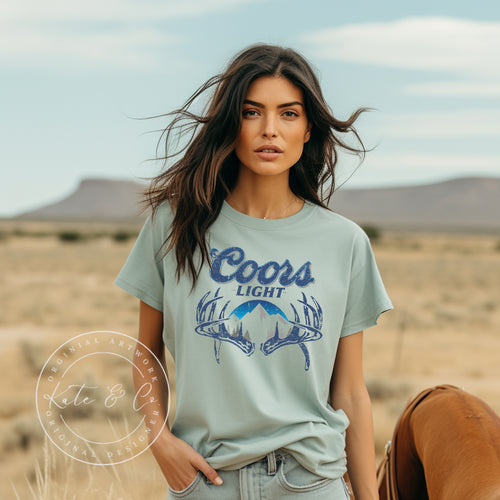 Coors Light Deer Antler Shirt, Busch Light Hunting Shirt, Beer Shirt, Hunting Shirt, Gifts for Him, Kate & Co Exclusive Design, Holiday Gift Ideas, Hunting Shirts, Beer Shirts