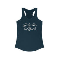 Off To The Ballpark Tank Top, Sports Mom Tops for Baseball or Softball, Cute Softball Tank Top, Cute Baseball Tops, Summer Graphic Top, Bestselling Tops, Kate & Co. Original, T-Ball Mom Tops