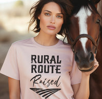 Rural Route Raised T-Shirt, Country T-Shirts for Women, Western Tees, Farm Life T-Shirts, Country Graphic Tees for Women, Western Tops for Women