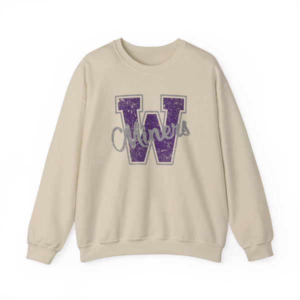 Miners Big W Unisex Sweatshirt, Custom Made Sports Sweatshirt, Custom Team Sports Shirts, Wilton-Wing Miners Shirt, Custom High School Tops