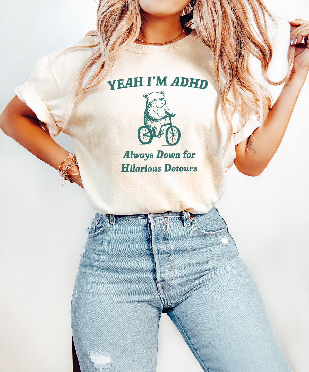 Yeah I'm ADHD T-Shirt, Funny Graphic T-Shirt, Popular Graphic Tees, Funny Gifts for Friends, Party Shirts