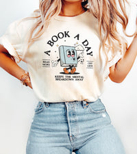 A Book A Day Keeps The Mental Breakdown Away T-Shirt, Book Lovers Tees, Shirts For Book Lovers, Cute Graphic Tees, Bestselling Graphic T-Shirts