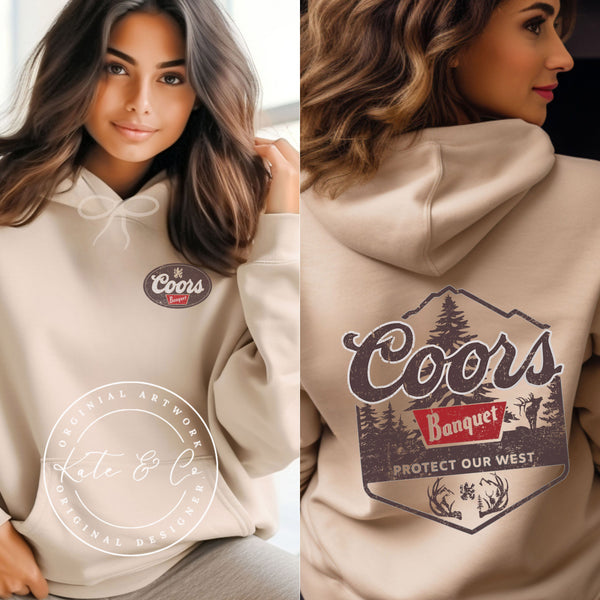 Coors Banquet Elk Hoodie, Coors Hunting Sweatshirt, Coors Banquet Protect the West, Coors Antler Shirt, Hunting Shirt, Gifts for Him, Beer Shirts, Elk Sweatshirt