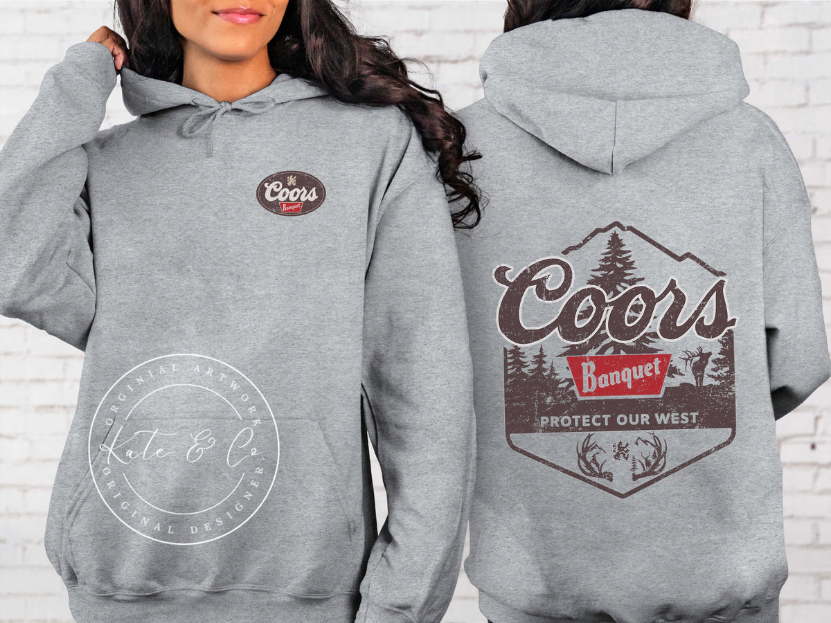 Coors Banquet Elk Hoodie, Coors Hunting Sweatshirt, Coors Banquet Protect the West, Coors Antler Shirt, Hunting Shirt, Gifts for Him, Beer Shirts, Elk Sweatshirt