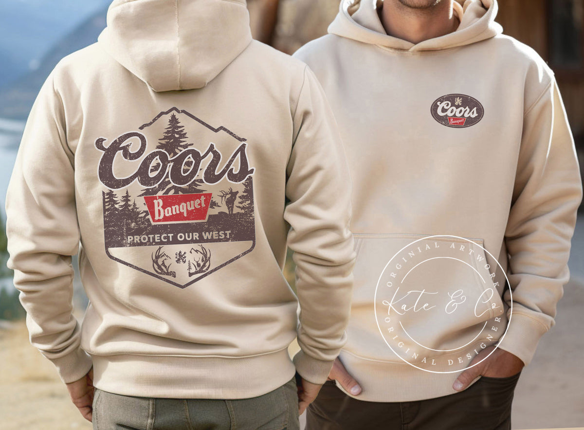 Coors Banquet Elk Hoodie, Coors Hunting Sweatshirt, Coors Banquet Protect the West, Coors Antler Shirt, Hunting Shirt, Gifts for Him, Beer Shirts, Elk Sweatshirt