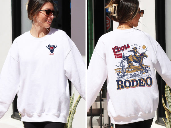 Coors Banquet Rodeo Crew Neck Sweatshirt, Country Western Apparel, Coors Banquet, Gifts for her, Holiday Gift Ideas, Bestselling Tops, Rodeo Shirt