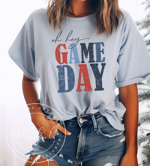 Oh Hey Game Day T-Shirt, Cozy Game Day Tee, Cute Game Day T-Shirts for Sports, Game Day Tees, Custom Game Day Shirts