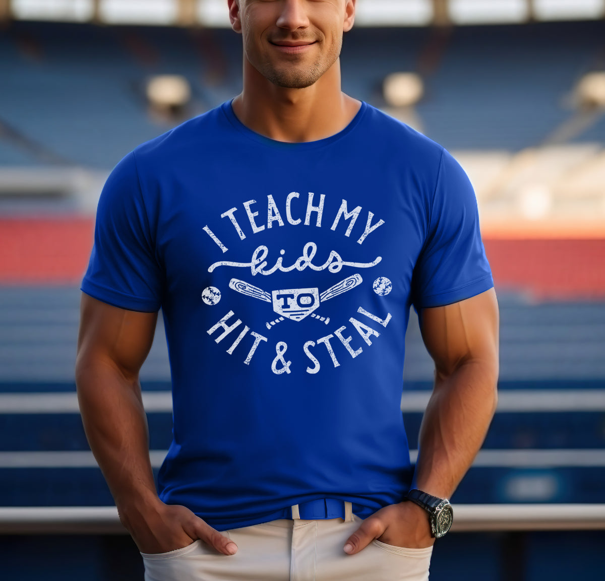 I Teach My Kids To Hit & Steal T-Shirt, Baseball Tees, Softball Tees, Funny Baseball Shirts, Funny Softball Shirts