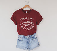 I Teach My Kids To Hit & Steal T-Shirt, Baseball Tees, Softball Tees, Funny Baseball Shirts, Funny Softball Shirts