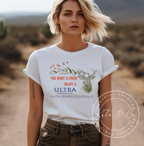 Michelob Ultra Hunting T-shirt, Michelob Ultra T-shirt, Ultra-Light Shirt, Michelob Ultra-Light Beer Shirt, Michelob Ultra After the Hunt Shirt, Deer Hunting Tops