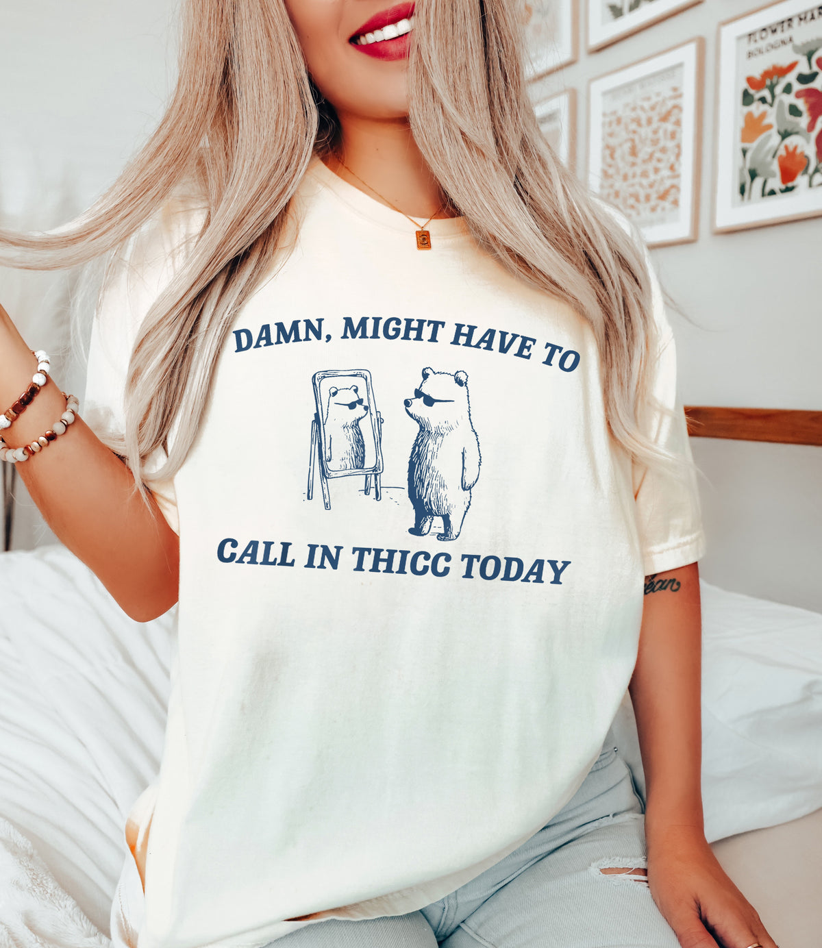 Might Have to Call in Thicc, Funny Shirts, Popular T-shirts, Gifts for Friends, Bestselling Tops for Women, Sarcastic Party Shirts, Cozy Tops