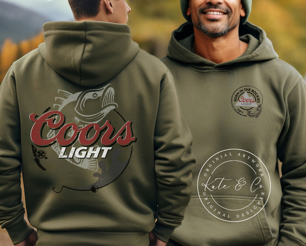 Coors Light Fishing Hoodie, Fishing Shirt, Coors Fishing Tee, Birthday Gift Ideas, Gifts for Fisherman, Hunting Shirt, Beer Top, Bestselling Military