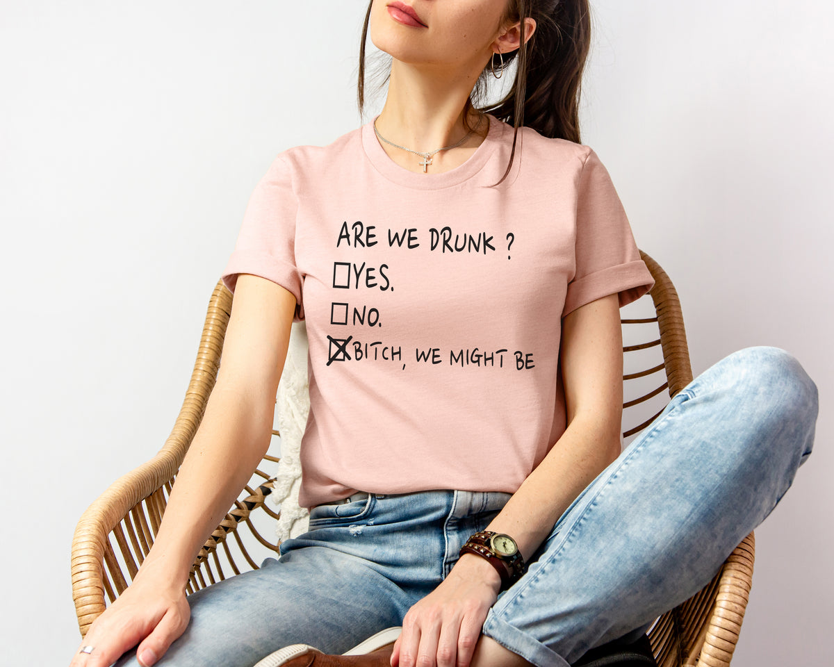 Are We Drunk T-Shirt, Funny Drinking Shirts, Party Shirt, Night Out Shirt, Vacation Tees