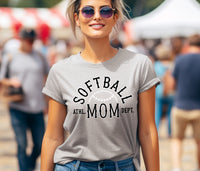 Softball Mom ATHL. DEP. T-Shirt, Custom Team Color Softball Shirt, Fastpitch Tee, Cute Mom Shirts