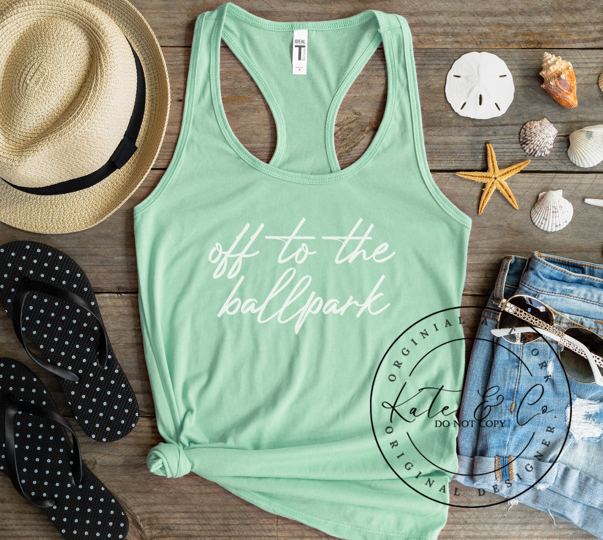 Off To The Ballpark Tank Top, Sports Mom Tops for Baseball or Softball, Cute Softball Tank Top, Cute Baseball Tops, Summer Graphic Top, Bestselling Tops, Kate & Co. Original, T-Ball Mom Tops