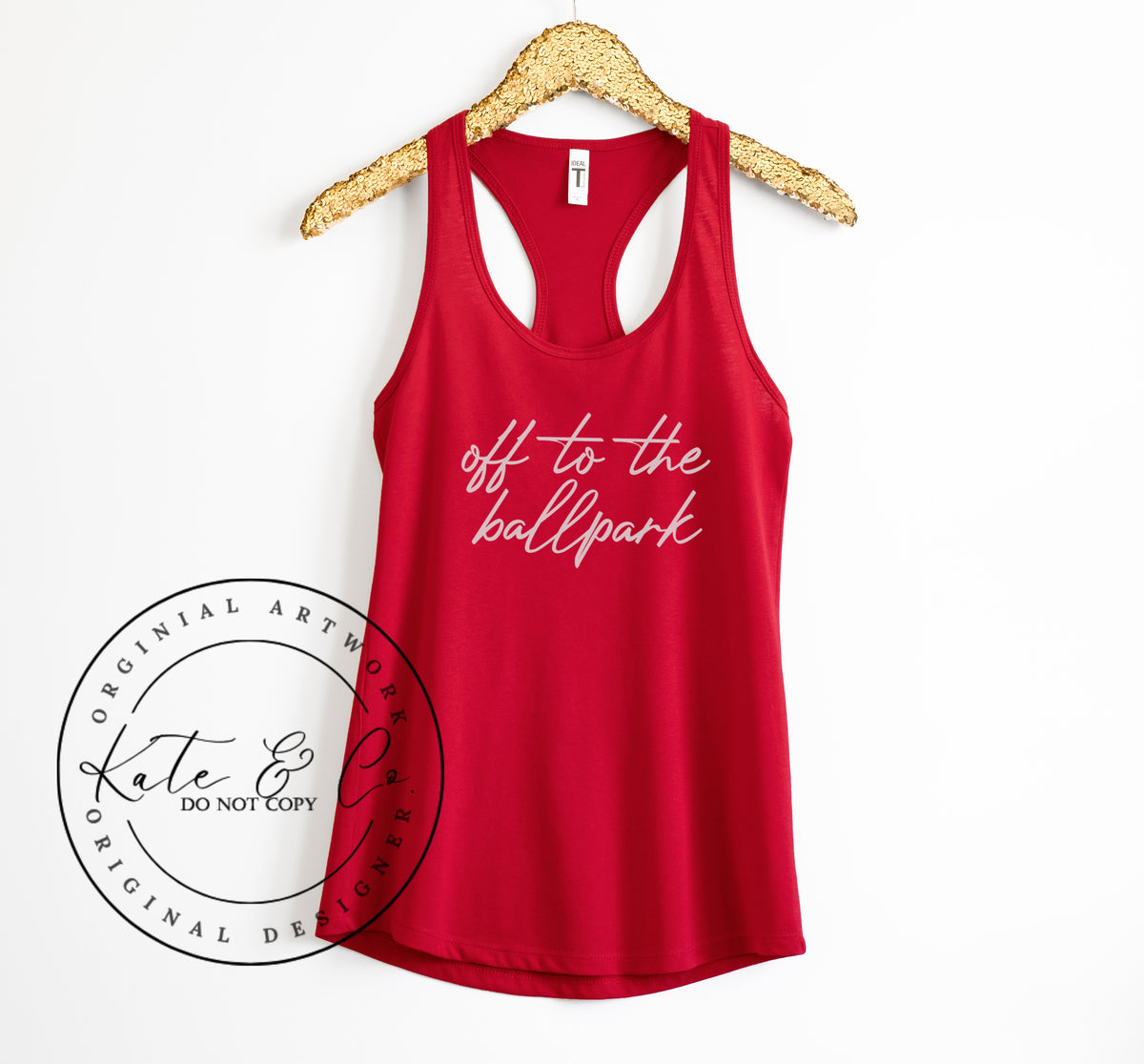 Off To The Ballpark Tank Top, Sports Mom Tops for Baseball or Softball, Cute Softball Tank Top, Cute Baseball Tops, Summer Graphic Top, Bestselling Tops, Kate & Co. Original, T-Ball Mom Tops