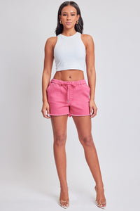 Drawstring Raw Hem Shorts