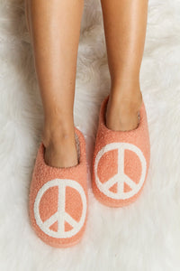 Printed Plush Slide Slippers