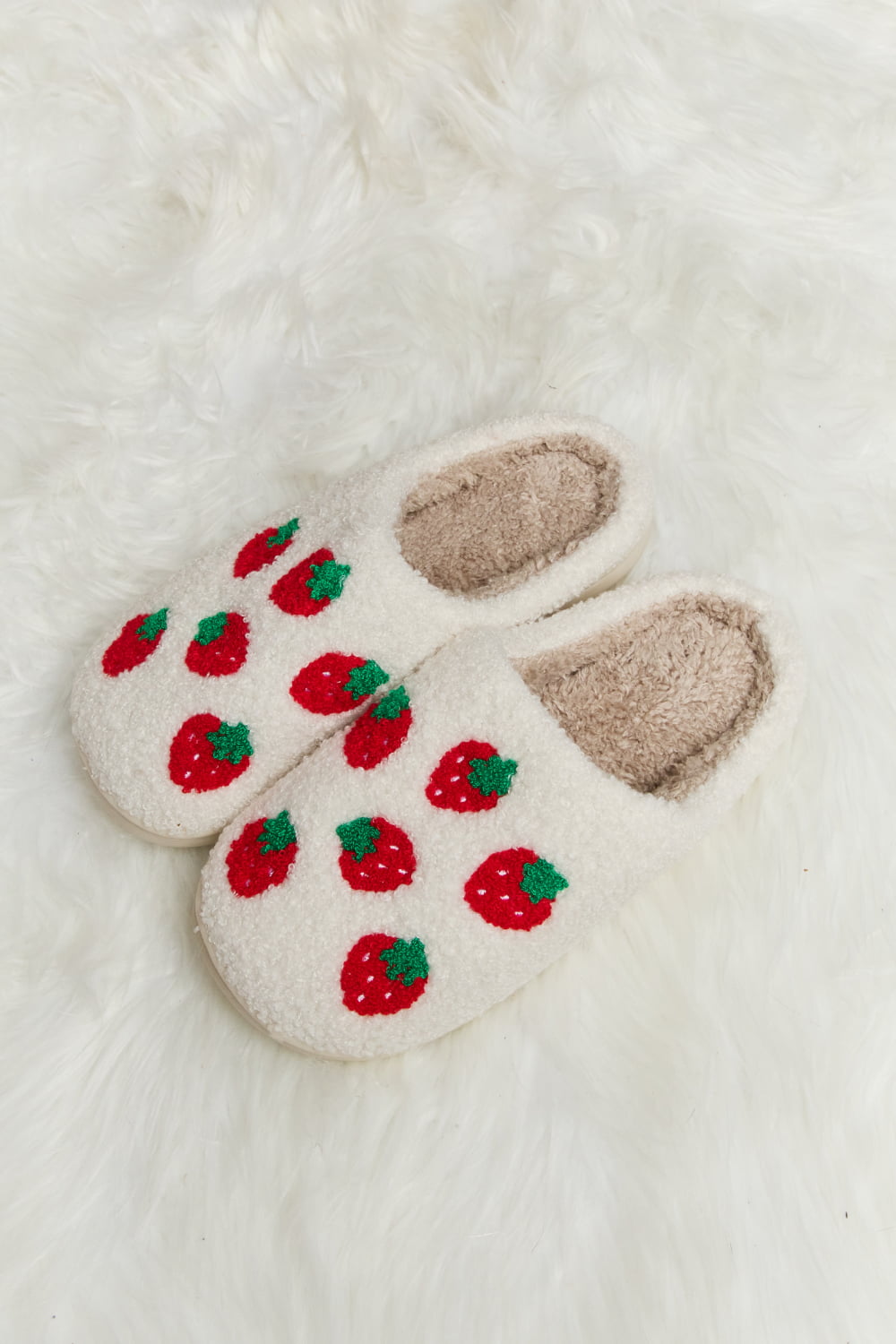 Printed Plush Slide Slippers