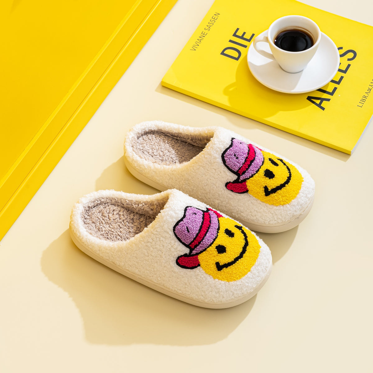 Western Smiley Face Slippers