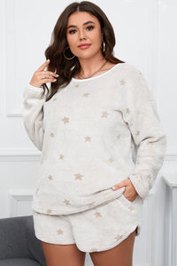 Plus Size Star Top and Shorts Lounge Set