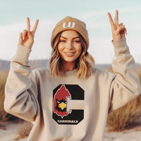 Cardinals in the C Crewneck Sweatshirt, Cardinals Sportswear, Cardinal Bird Logo, Holiday Gift Ideas, Cardinal Mascot