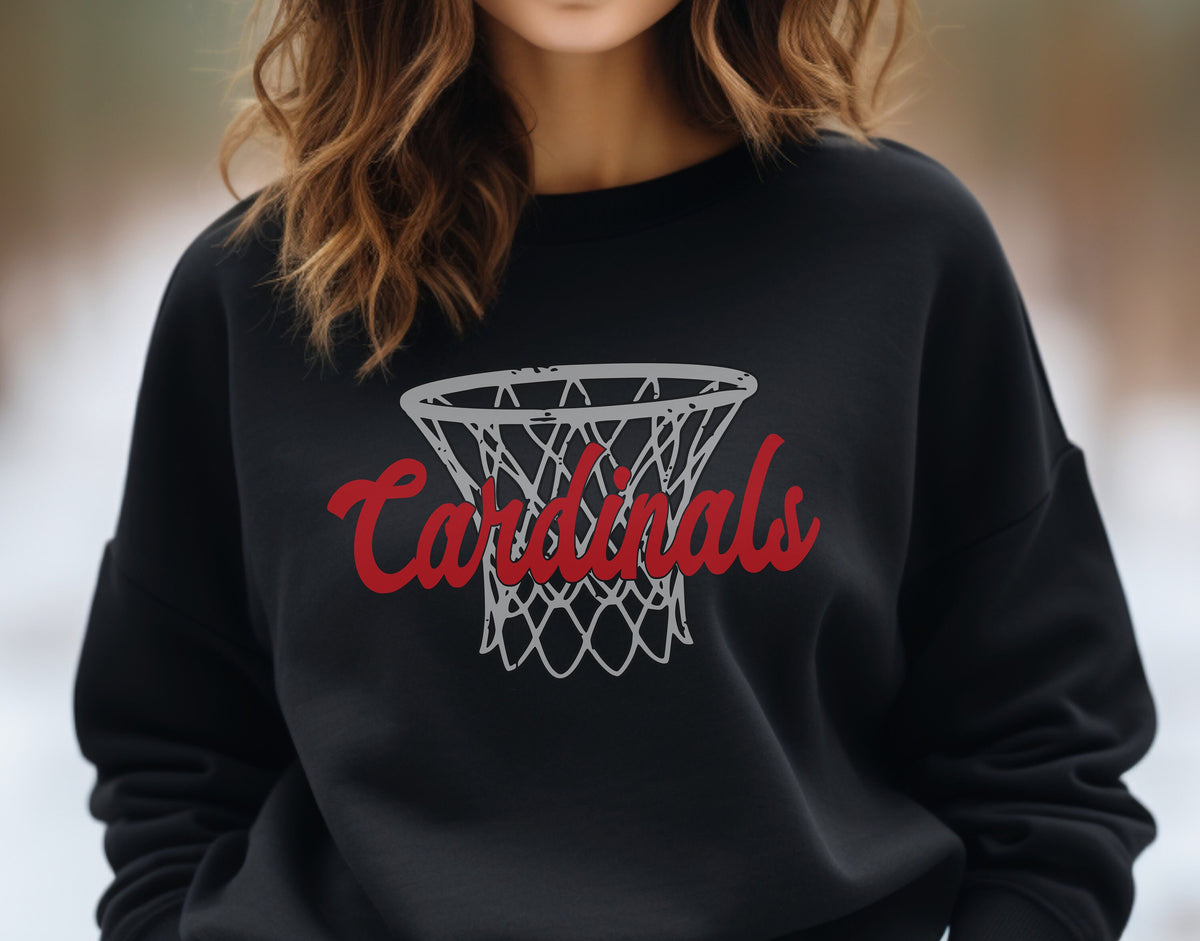 Cardinals Hoop Crew Neck Sweatshirt, Cardinals Logo, Gifts for her, Cardinals Sportwear, Basketball Sweatshirt, Holiday Gift ideas