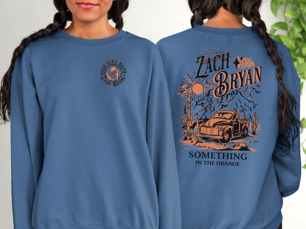 Zach Bryan Sweatshirt, Zach Bryan Graphic Sweatshirt, Zach Bryan Country Music, Western Top, American Heartbreak tour, Something in Orange