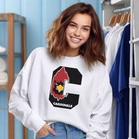 Cardinals in the C Crewneck Sweatshirt, Cardinals Sportswear, Cardinal Bird Logo, Holiday Gift Ideas, Cardinal Mascot