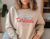 Cardinals Hoop Crew Neck Sweatshirt, Cardinals Logo, Gifts for her, Cardinals Sportwear, Basketball Sweatshirt, Holiday Gift ideas