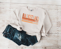 Basketball Crew Neck Sweatshirt, Retro Basketball Sweatshirt, Basketball Tops, Basketball tops for mom, Cute Basketball tshirt