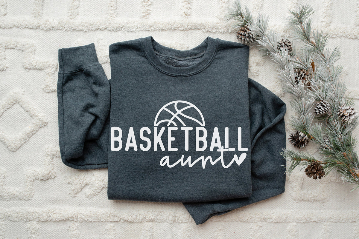 Basketball Aunt Sweatshirt, Basketball Aunt Game Day Sweatshirt, Basketball Aunt Pullover, Custom Aunt Gift, Custom Aunt Gift, Gift for Aunt