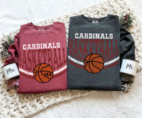 Cardinals Basketball Sweatshirt, Personalized Basketball Mom Crewneck, Basketball Pullover, Basketball Number Shirt, Custom Basketball Team