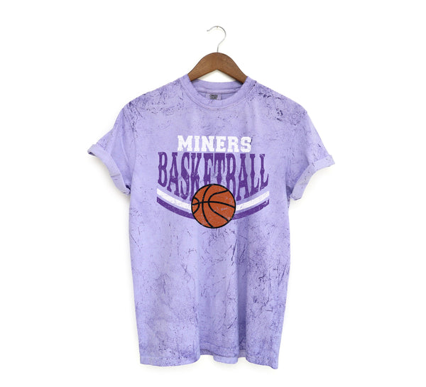 Miners Color Blast Basketball T-Shirt, Personalized Basketball Shirt, Basketball Pullover, Basketball Number Shirt, Custom Basketball Team