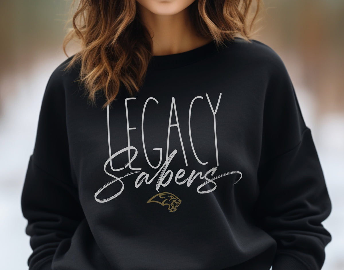 Legacy Sabers Custom Sports Sweatshirt, Favorite Team Mascot Shirt, Teacher Team Shirts, School Spirit Sweatshirt, Game Day Shirt