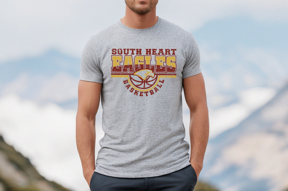 South Heart Eagles Basketball T-Shirt, Customizable with Name and Number, Eagles Sweatshirt, Custom Eagles Shirt, Custom Sports Designs