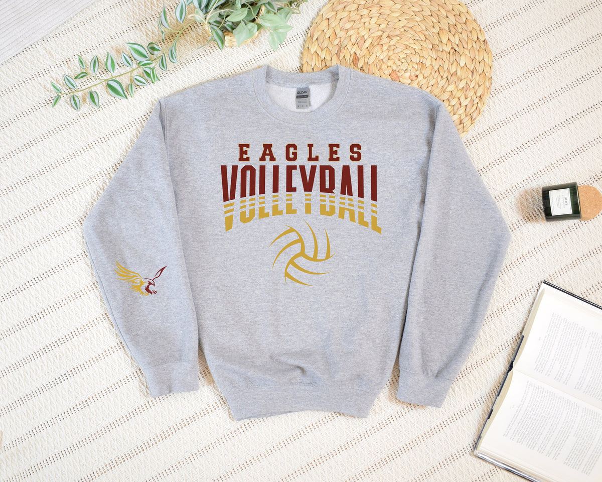 South Heart Eagle Volleyball Sweatshirt with Arm Logo, Eagles Shirt, Custom Eagles Shirt, Custom Sports Designs, Eagles Volleyball