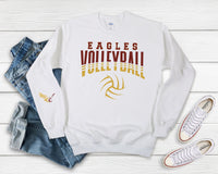 South Heart Eagle Volleyball Sweatshirt with Arm Logo, Eagles Shirt, Custom Eagles Shirt, Custom Sports Designs, Eagles Volleyball