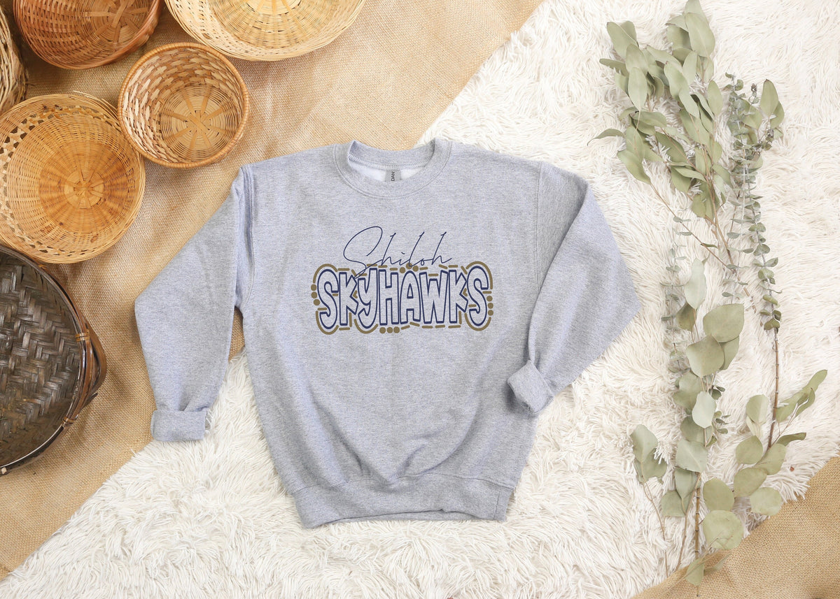 Shiloh Skyhawks Youth crewneck sweatshirt, Custom Skyhawks Sweatshirt, Custom youth sports shirts