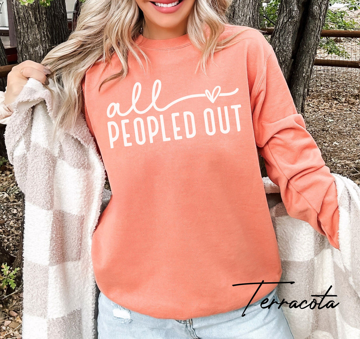 All Peopled Out Sweatshirt, Antisocial Crewneck, Not Going Sweatshirt, Introvert Shirts, Distressed Graphic Message Sweater, Anxiety Shirts