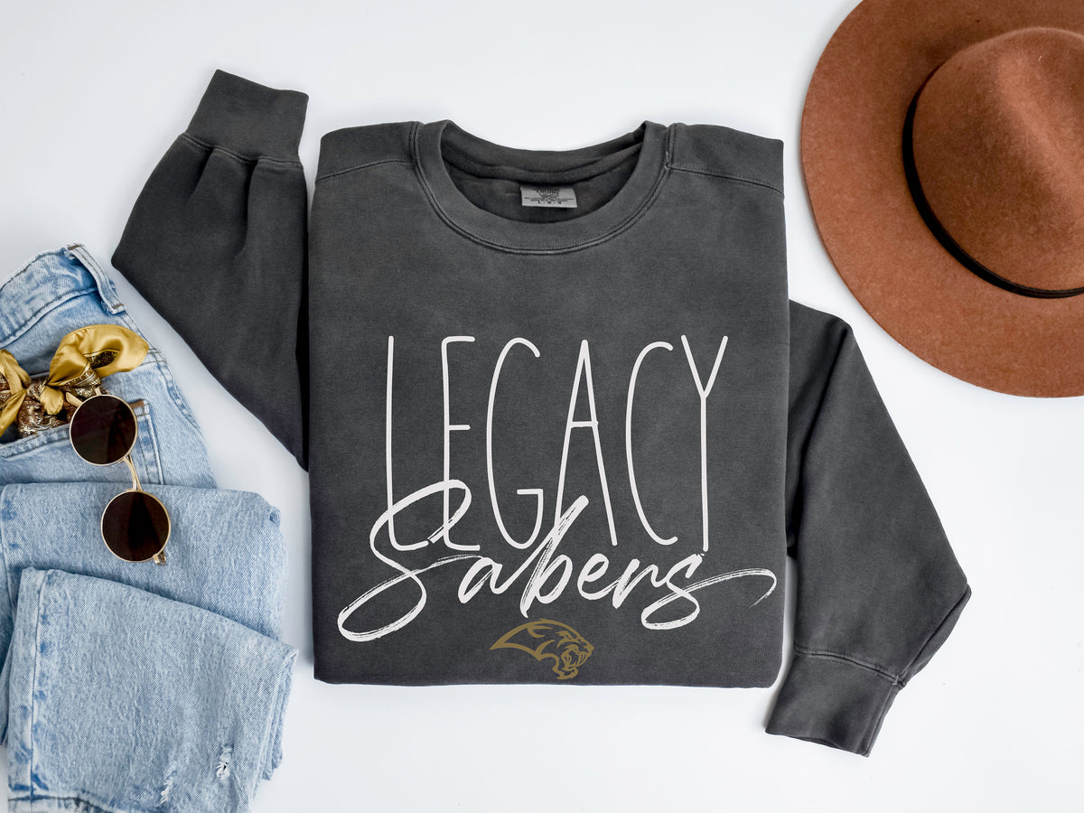 Legacy Sabers Custom Sports Sweatshirt, Favorite Team Mascot Shirt, Teacher Team Shirts, School Spirit Sweatshirt, Game Day Shirt