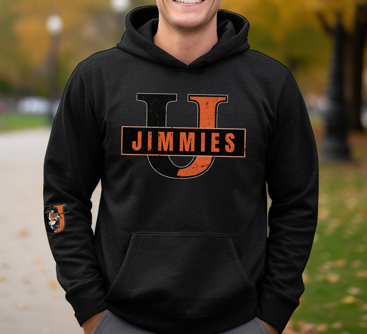 Custom Made Jimmies Unisex Bella & Canvas Hoodie, Custom School Shirts, Jamestown University Top, University of Jamestown Sweatshirt