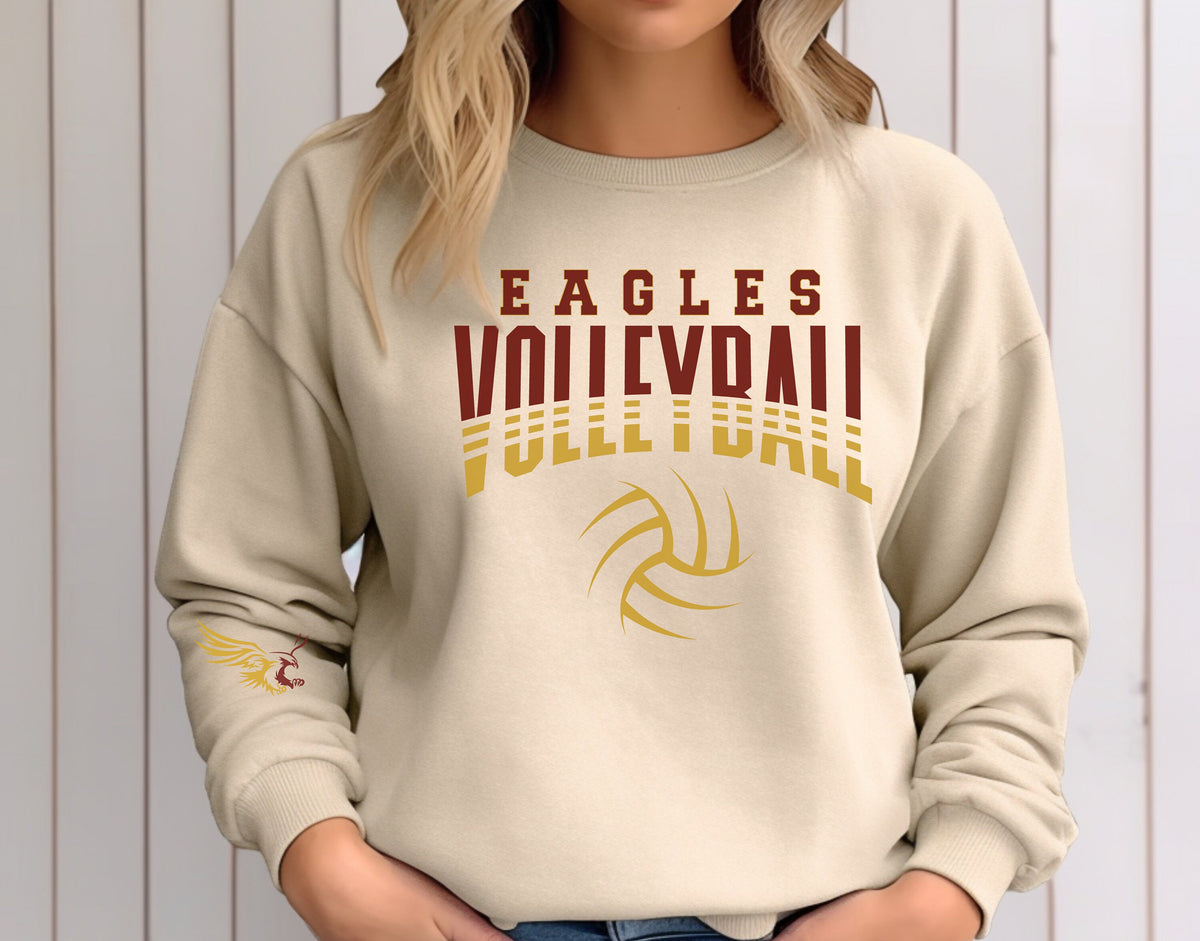 South Heart Eagle Volleyball Sweatshirt with Arm Logo, Eagles Shirt, Custom Eagles Shirt, Custom Sports Designs, Eagles Volleyball