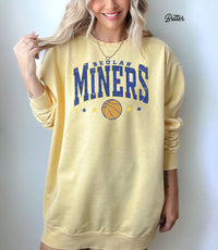 Beulah Miners Varsity Style Basketball Sweatshirt, Personalized Shirt, Team Name Sweatshirt, Miner Shirts, Custom Design, Personalized Tops